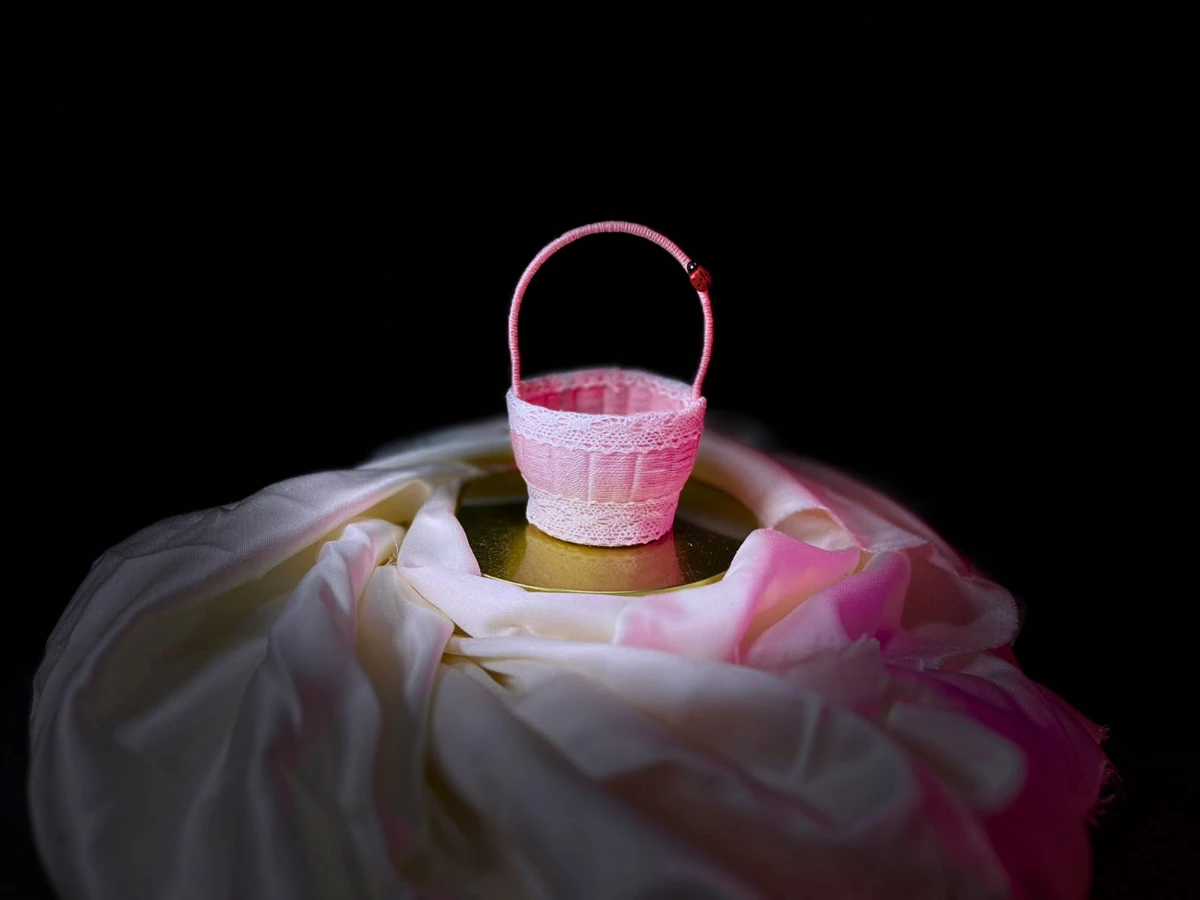 Pletena korpica baby roze - Pleteni i heklani proizvodi u Bor, Korpicee